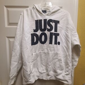 Nike "Just do it" hoodie. Unisex size XL. Color: White